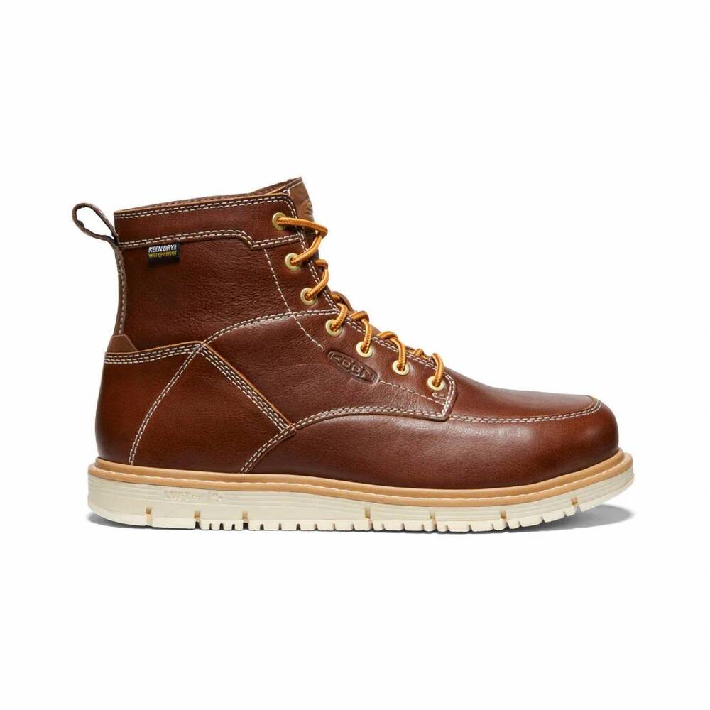 NEW KEEN men's san jose 6" waterproof boot in tortoise shell/star white